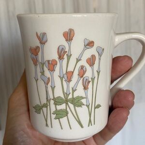 Vtg 70’s Syracuse China Deep Meadow Floral Patterned Mugs - Set of 2